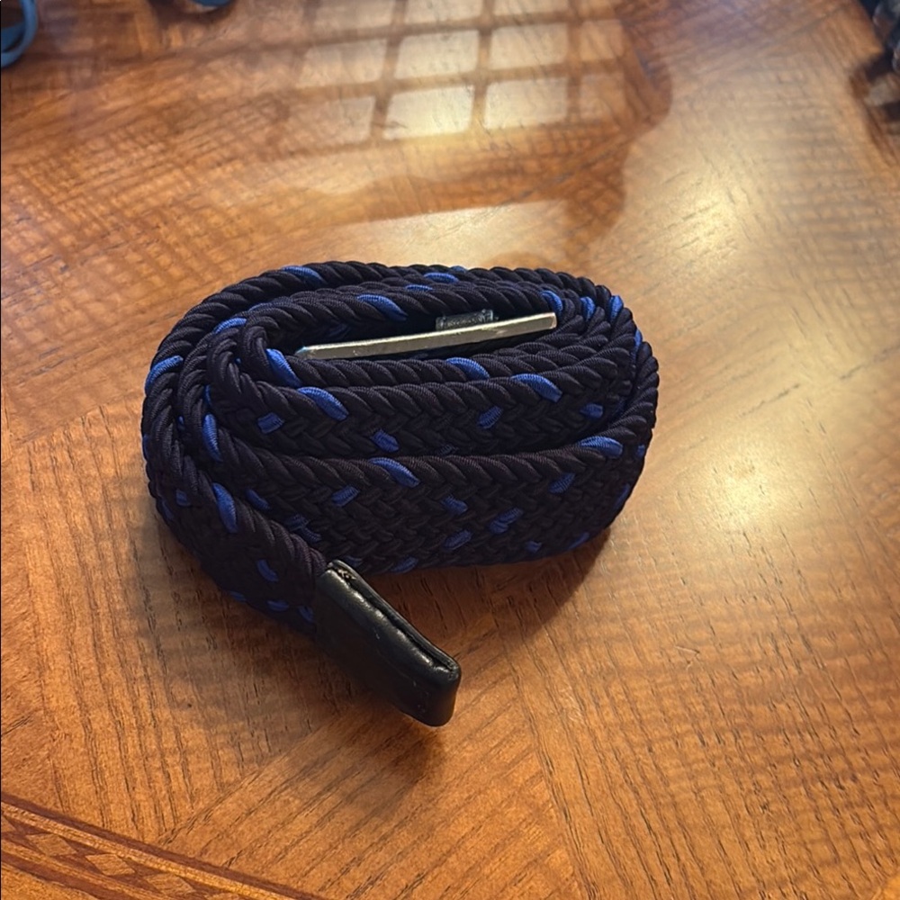 Johnston & Murphy Navy and Black Braided Belt